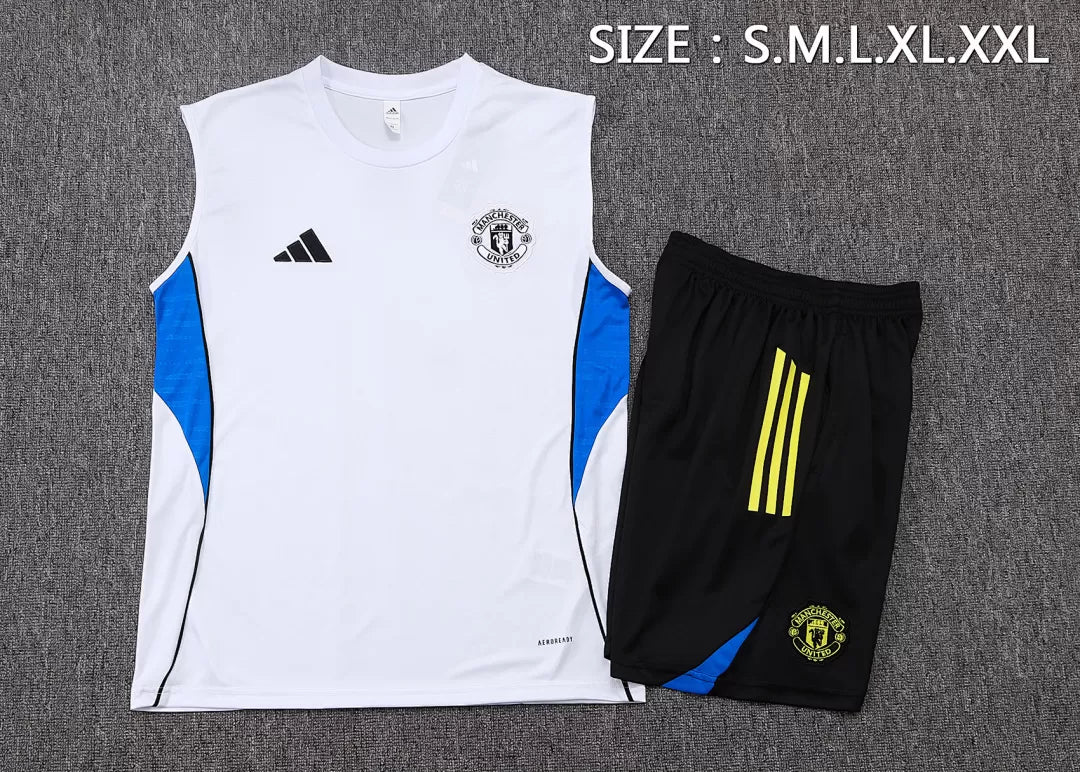 Completino Canottiera Manchester United 25/26 Uomo Bianco | Kit Allenamento - CalcioVivo