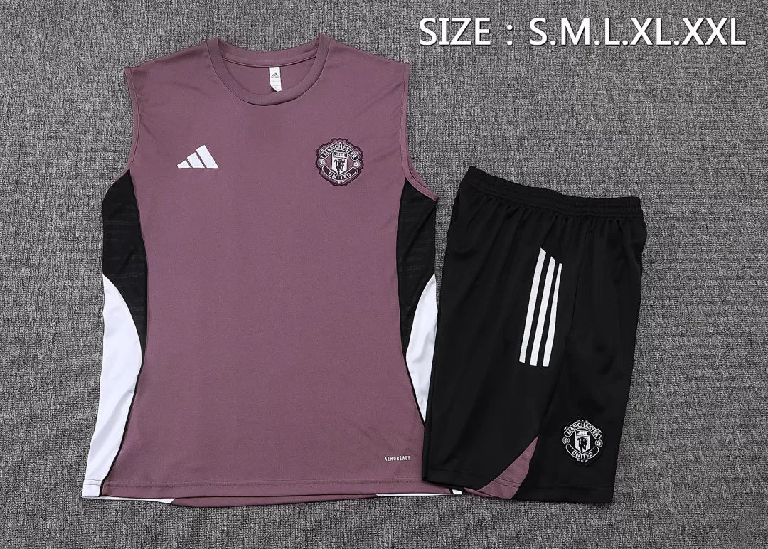 Completino Canottiera Manchester United 25/26 Uomo Bordeaux | Kit Allenamento - CalcioVivo