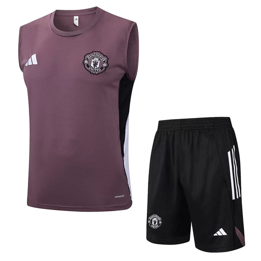 Completino Canottiera Manchester United 25/26 Uomo Bordeaux | Kit Allenamento - CalcioVivo