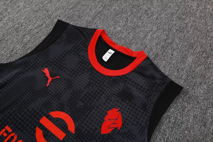 Completino Canottiera Milan 2025/26 Uomo Nero | Kit Allenamento - CalcioVivo