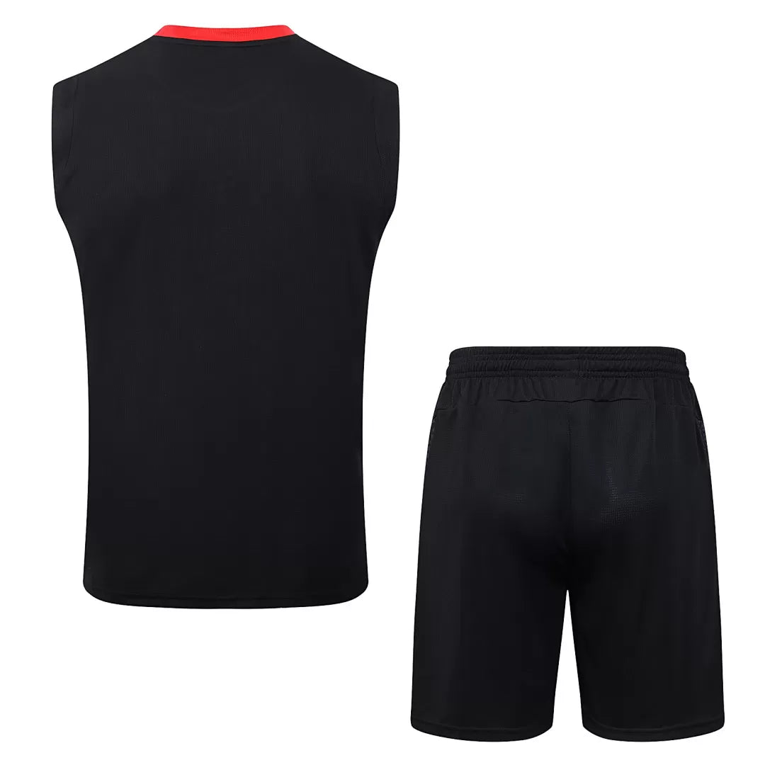 Completino Canottiera Milan 2025/26 Uomo Nero | Kit Allenamento - CalcioVivo