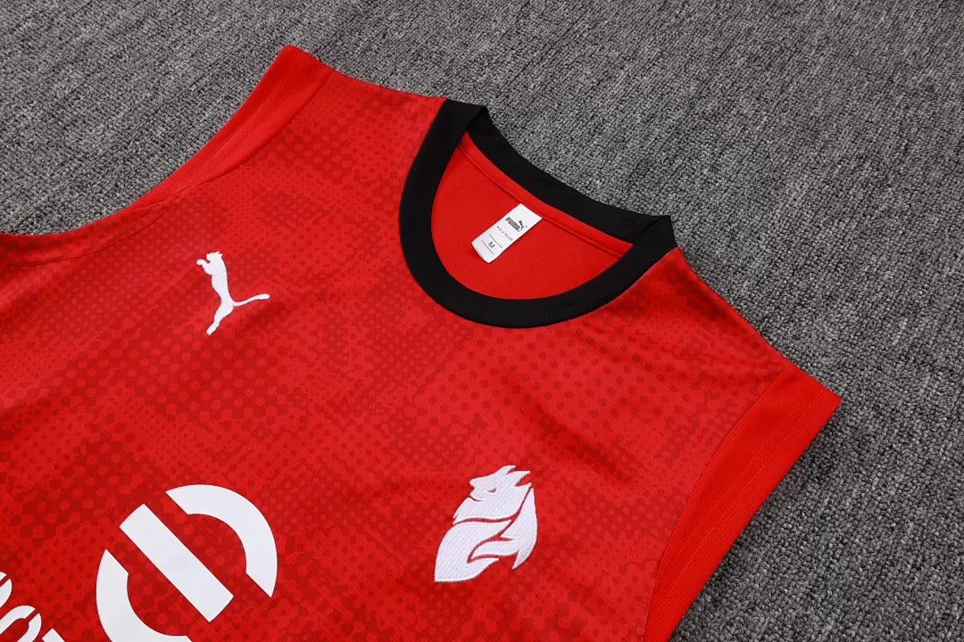 Completino Canottiera Milan 2025/26 Uomo Rosso | Kit Allenamento - CalcioVivo