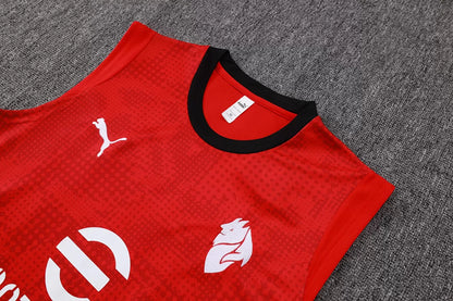 Completino Canottiera Milan 2025/26 Uomo Rosso | Kit Allenamento - CalcioVivo