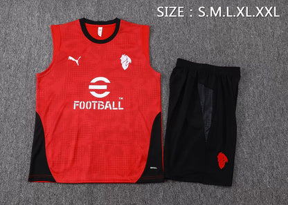 Completino Canottiera Milan 2025/26 Uomo Rosso | Kit Allenamento - CalcioVivo
