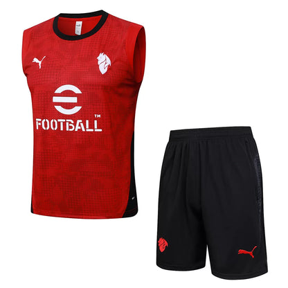 Completino Canottiera Milan 2025/26 Uomo Rosso | Kit Allenamento - CalcioVivo