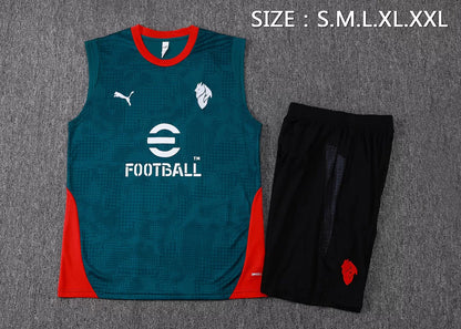 Completino Canottiera Milan 2025/26 Uomo Verde | Kit Allenamento - CalcioVivo