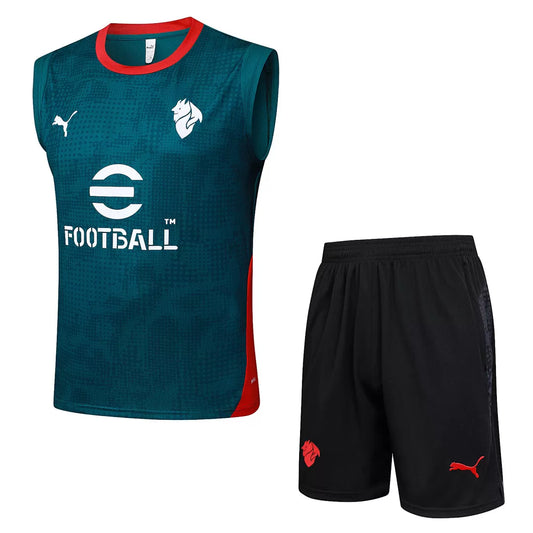 Completino Canottiera Milan 2025/26 Uomo Verde | Kit Allenamento - CalcioVivo