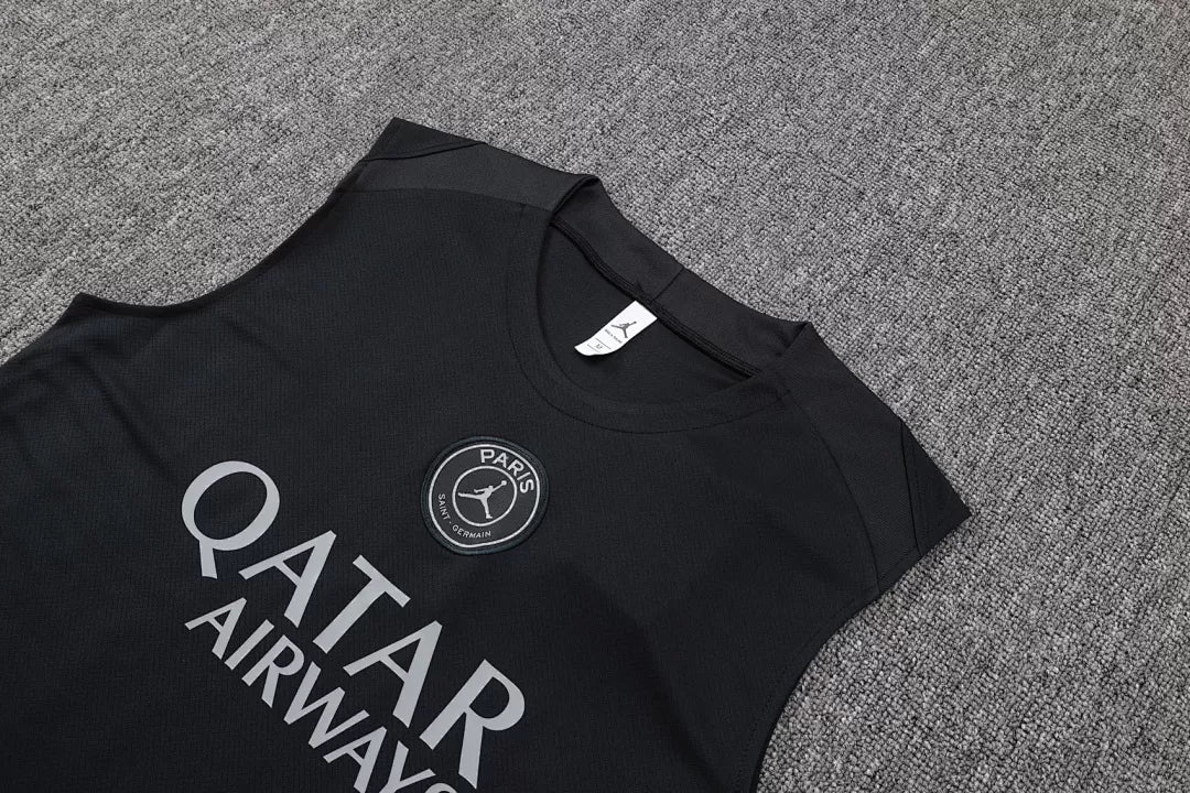 Completino Canottiera PSG 2025/26 Uomo Nero | Kit Allenamento - CalcioVivo