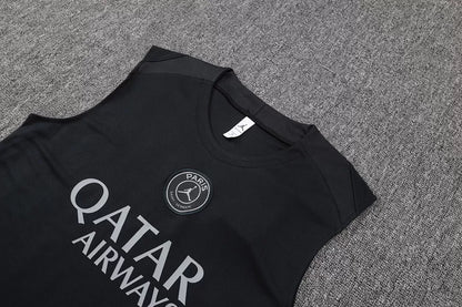 Completino Canottiera PSG 2025/26 Uomo Nero | Kit Allenamento - CalcioVivo