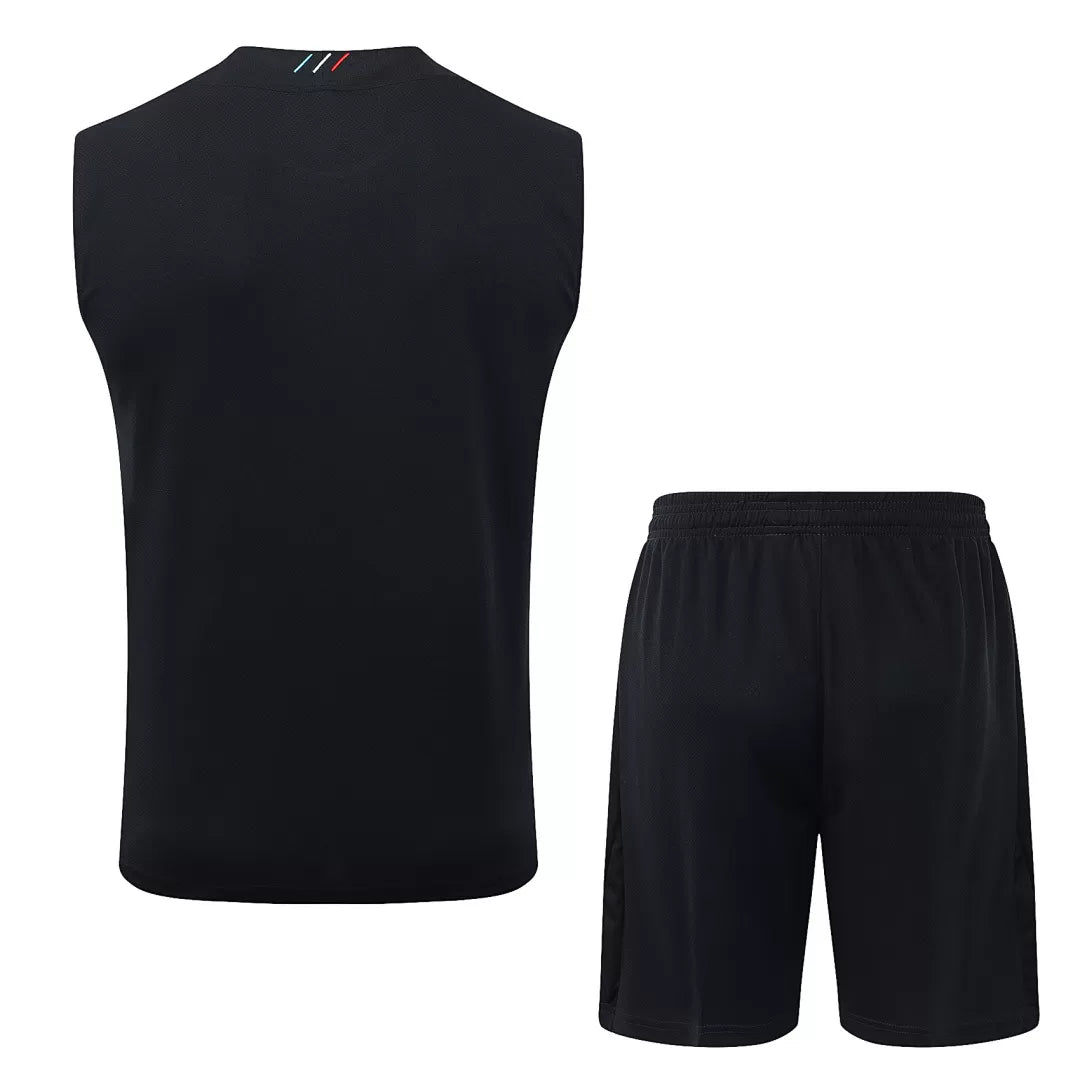 Completino Canottiera PSG 2025/26 Uomo Nero | Kit Allenamento - CalcioVivo