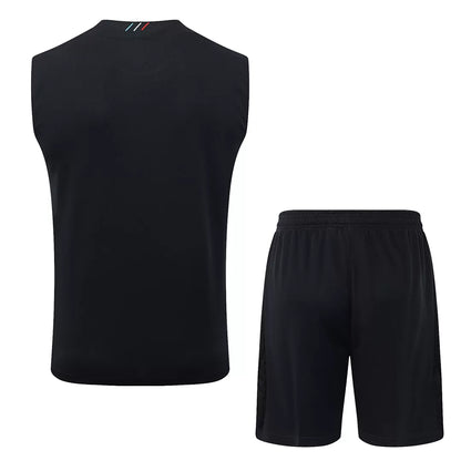 Completino Canottiera PSG 2025/26 Uomo Nero | Kit Allenamento - CalcioVivo