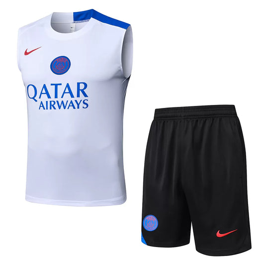 Completino Canottiera PSG 2025/26 Uomo Bianco | Kit Allenamento - CalcioVivo