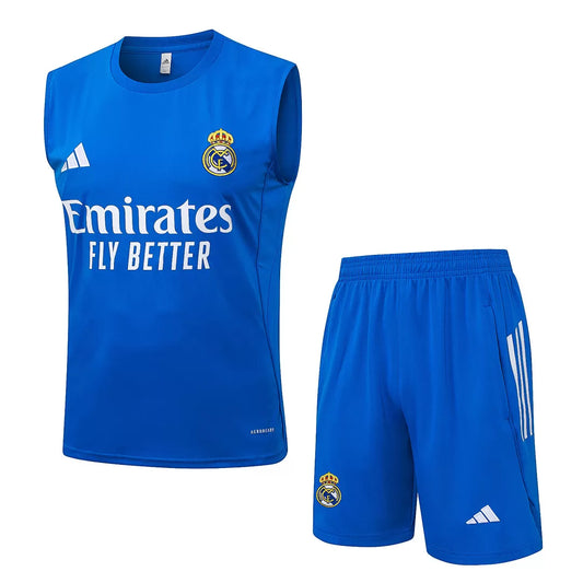 Completino Canottiera Real Madrid 25/26 Uomo Azzurro | Kit Allenamento - CalcioVivo