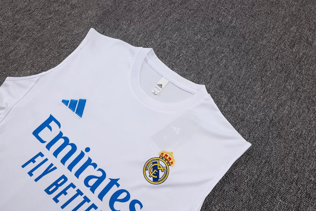 Completino Canottiera Real Madrid 25/26 Uomo Bianco Azzurro | Kit Allenamento - CalcioVivo