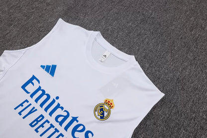 Completino Canottiera Real Madrid 25/26 Uomo Bianco Azzurro | Kit Allenamento - CalcioVivo