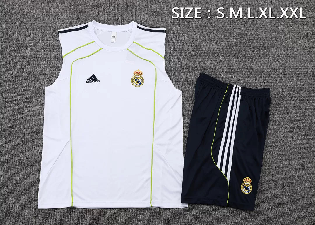 Completino Canottiera Real Madrid 25/26 Uomo Bianco | Kit Allenamento - CalcioVivo