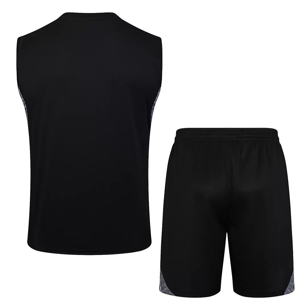Completino Canottiera Real Madrid 25/26 Uomo Nero | Kit Allenamento - CalcioVivo
