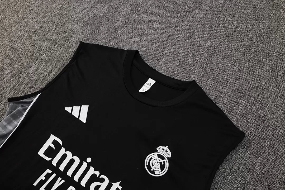 Completino Canottiera Real Madrid 25/26 Uomo Nero | Kit Allenamento - CalcioVivo