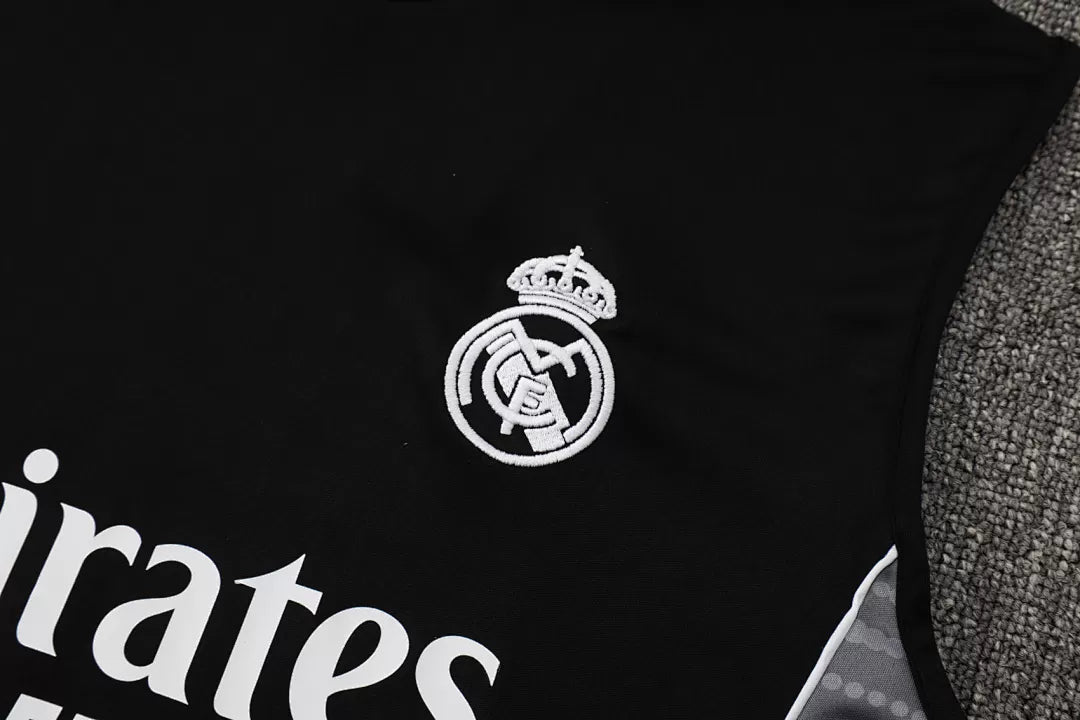 Completino Canottiera Real Madrid 25/26 Uomo Nero | Kit Allenamento - CalcioVivo