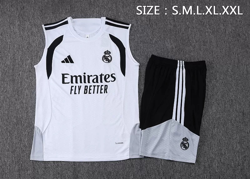 Completino Canottiera Real Madrid 26/27 Uomo Bianco | Kit Allenamento - CalcioVivo