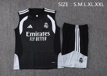 Completino Canottiera Real Madrid 26/27 Uomo Nero | Kit Allenamento - CalcioVivo