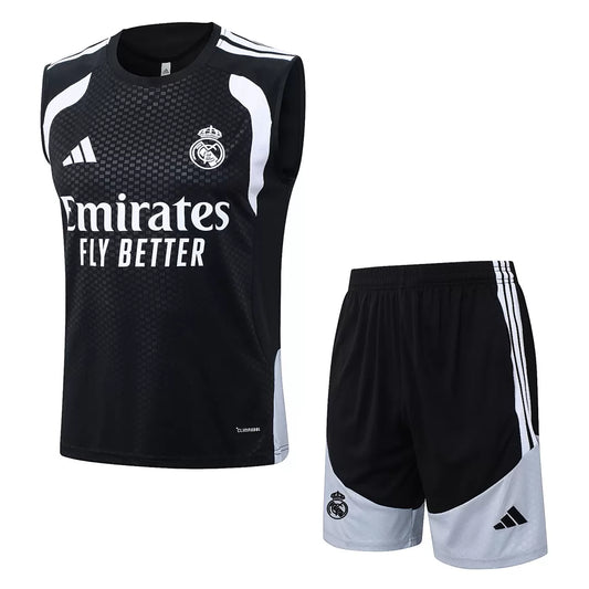 Completino Canottiera Real Madrid 26/27 Uomo Nero | Kit Allenamento - CalcioVivo