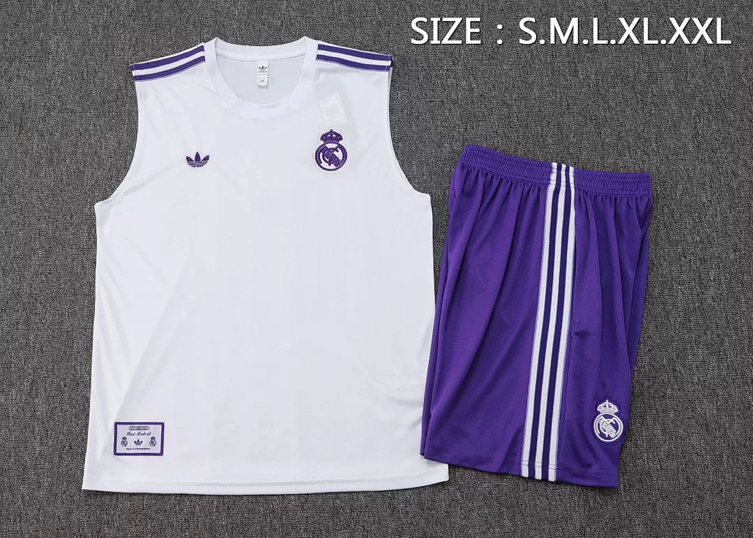 Completino Canottiera Real Madrid Icons 25/26 Uomo | Kit Allenamento - CalcioVivo
