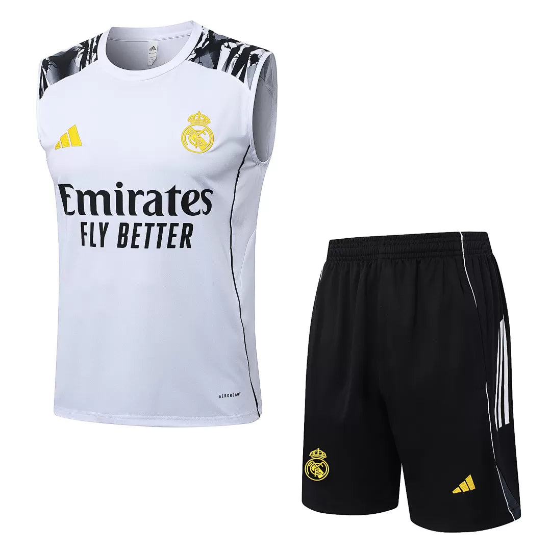Completino Canottiera Real Madrid x Marvel 2025/26 Uomo Bianco | Kit Allenamento - CalcioVivo
