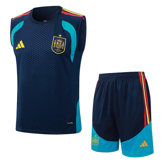 Completino Canottiera Spagna 26/27 Uomo Blu Navy | Kit Allenamento - CalcioVivo