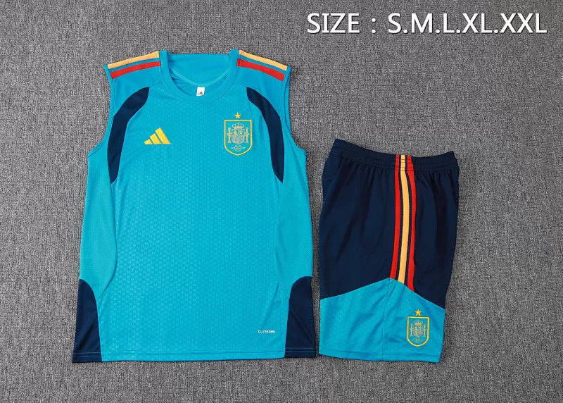 Completino Canottiera Spagna 26/27 Uomo Turchese | Kit Allenamento - CalcioVivo