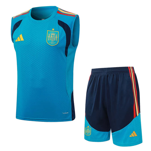 Completino Canottiera Spagna 26/27 Uomo Turchese | Kit Allenamento - CalcioVivo