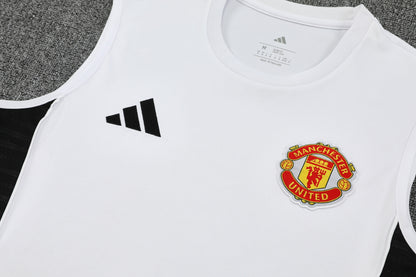 Kit Tank Top + Shorts Manchester United Training White 25/26