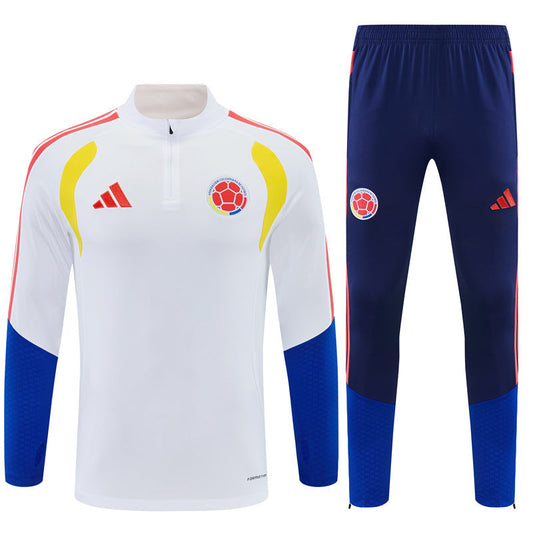 Tuta Colombia Bianco/Blu Half-Zip 2026 Uomo | Tuta da Calcio - CalcioVivo