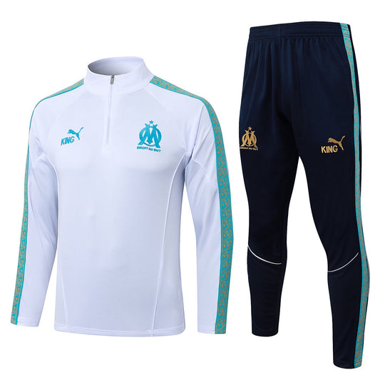 Tracksuit Olympique Marseille White/Blue 25/26 - CalcioVivo