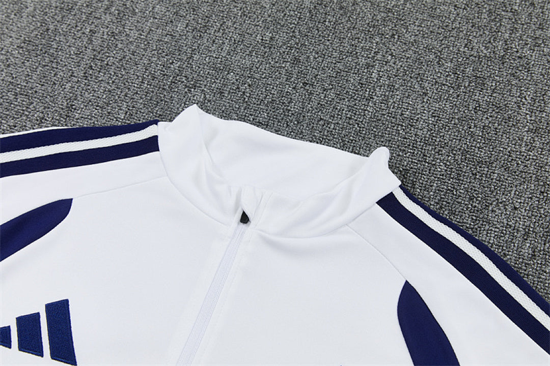 Tuta Real Madrid Bianco/Blu Half-Zip 26/27 Uomo | Tuta da Calcio - CalcioVivo