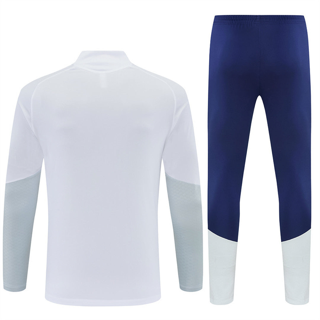 Tuta Real Madrid Bianco/Blu Half-Zip 26/27 Uomo | Tuta da Calcio - CalcioVivo