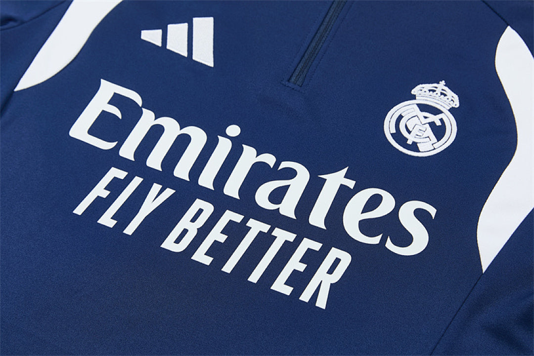 Tuta Real Madrid Blu Half-Zip 26/27 Uomo | Tuta da Calcio - CalcioVivo