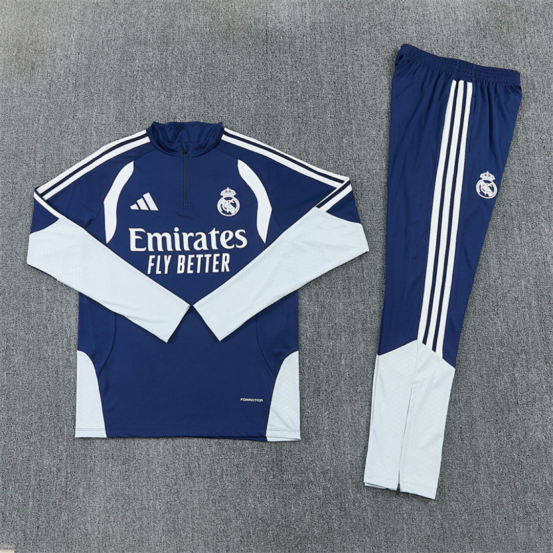 Tuta Real Madrid Blu Half-Zip 26/27 Uomo | Tuta da Calcio - CalcioVivo