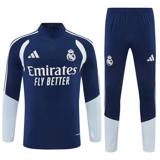 Tuta Real Madrid Blu Half-Zip 26/27 Uomo | Tuta da Calcio - CalcioVivo