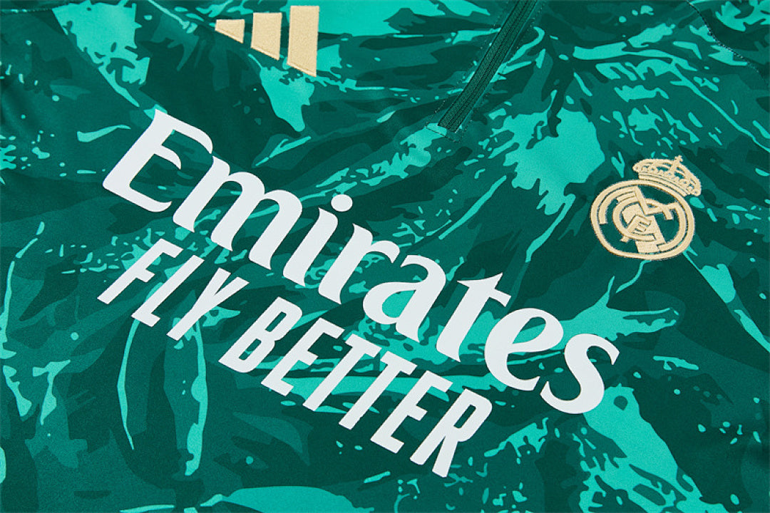 Tuta Real Madrid Verde Half-Zip 26/27 Uomo | Tuta da Calcio - CalcioVivo