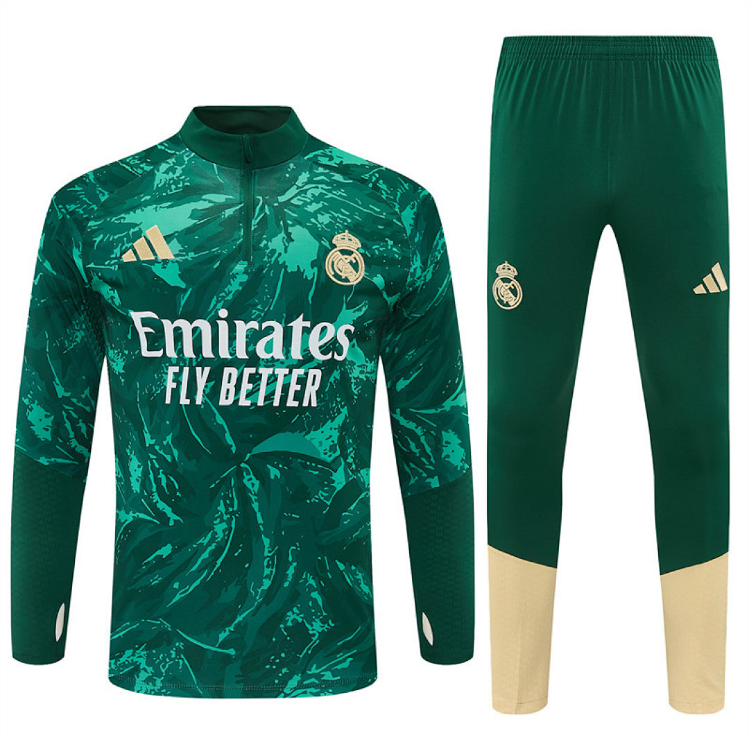 Tuta Real Madrid Verde Half-Zip 26/27 Uomo | Tuta da Calcio - CalcioVivo