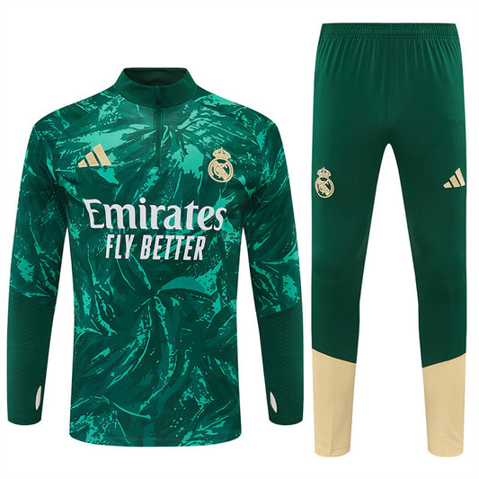 Tuta Real Madrid Verde Half-Zip 26/27 Uomo | Tuta da Calcio - CalcioVivo