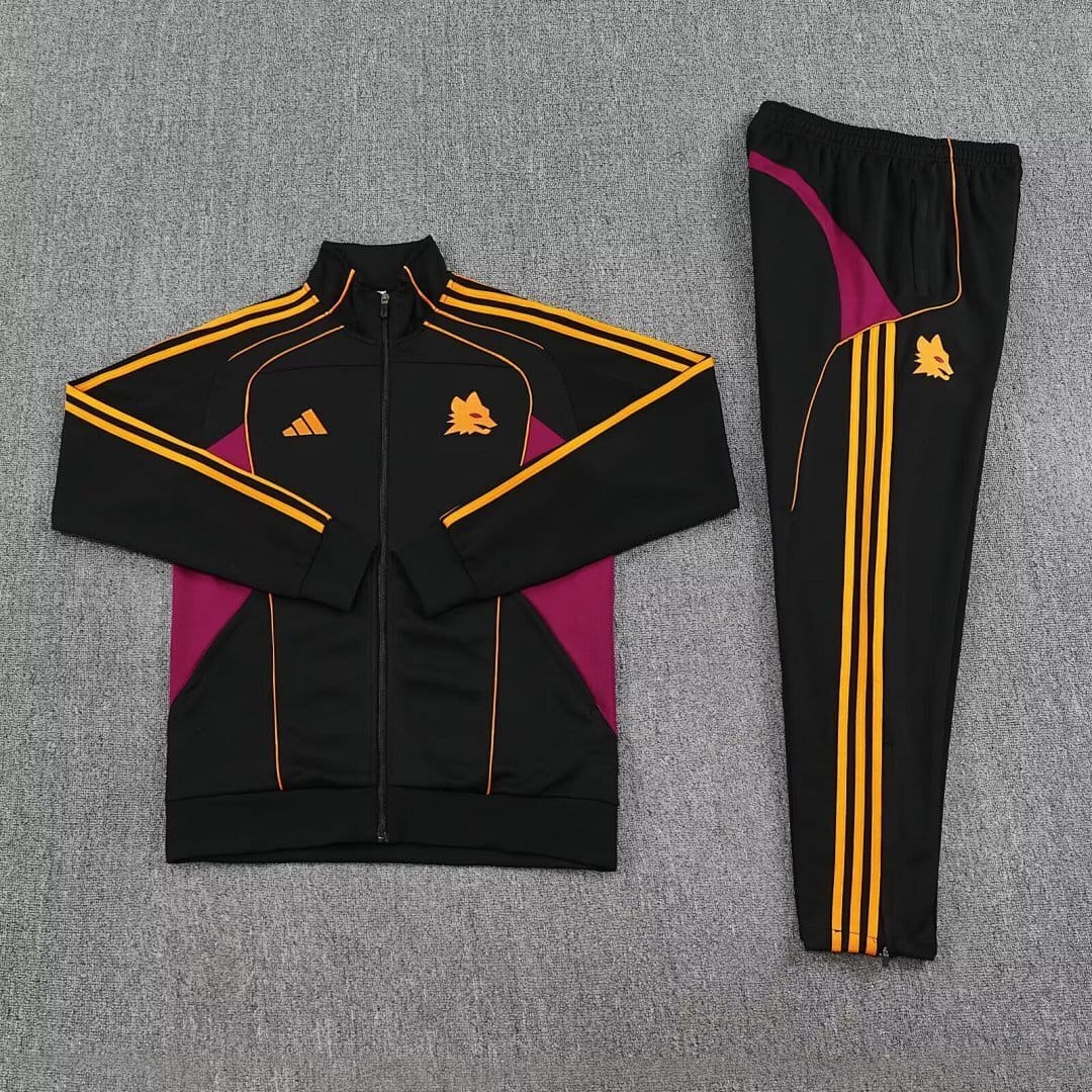 Roma Black Tracksuit Full-Zip 25/26 - CalcioVivo
