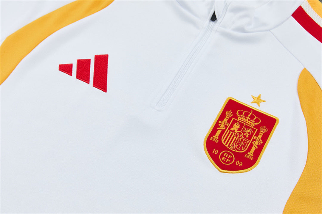 Tuta Spagna Bianco/Blu Half-Zip 2026 Uomo | Tuta da Calcio - CalcioVivo