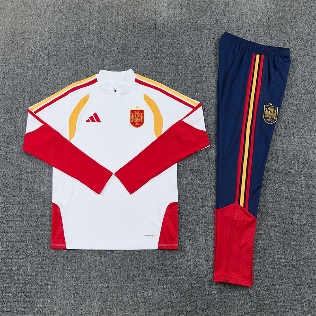 Tuta Spagna Bianco/Blu Half-Zip 2026 Uomo | Tuta da Calcio - CalcioVivo