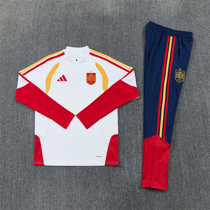 Tuta Spagna Bianco/Blu Half-Zip 2026 Uomo | Tuta da Calcio - CalcioVivo