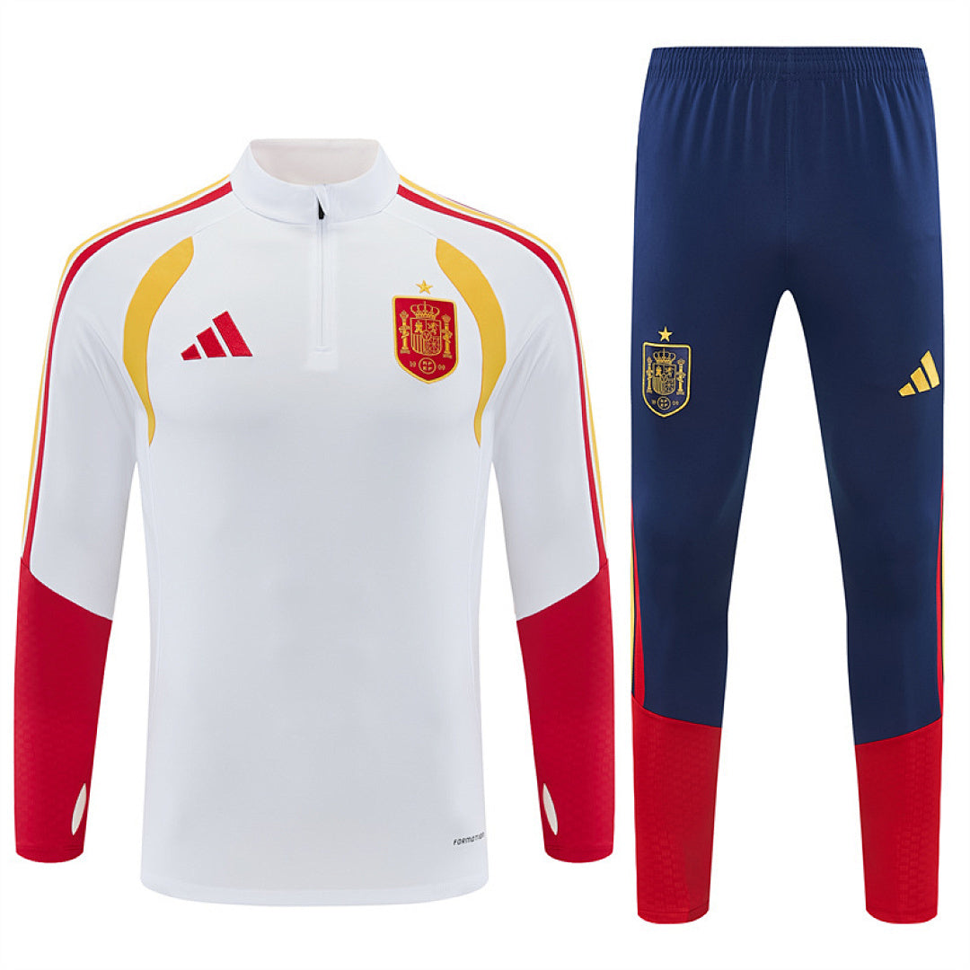 Tuta Spagna Bianco/Blu Half-Zip 2026 Uomo | Tuta da Calcio - CalcioVivo