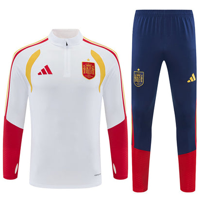 Tuta Spagna Bianco/Blu Half-Zip 2026 Uomo | Tuta da Calcio - CalcioVivo