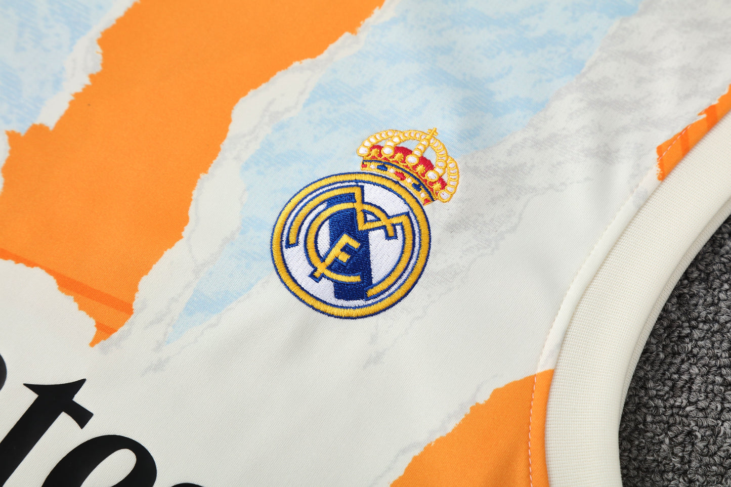 Tank Top + Shorts Kit Real Madrid White/Black/Orange Training 25/26