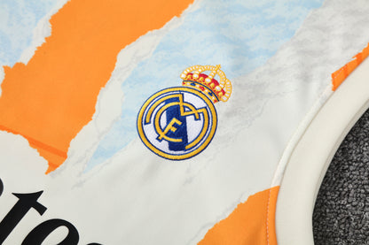 Tank Top + Shorts Kit Real Madrid White/Black/Orange Training 25/26